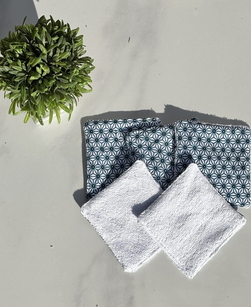Lingettes lavables étoiles bleues