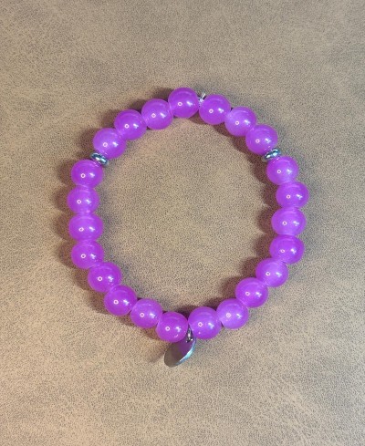 Bracelet Perles Rondes Violet