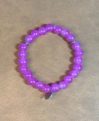 Bracelet Perles Rondes Violet