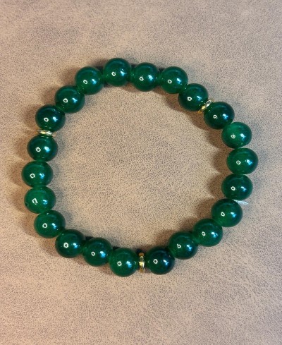 Bracelet Perles Vert Foncé