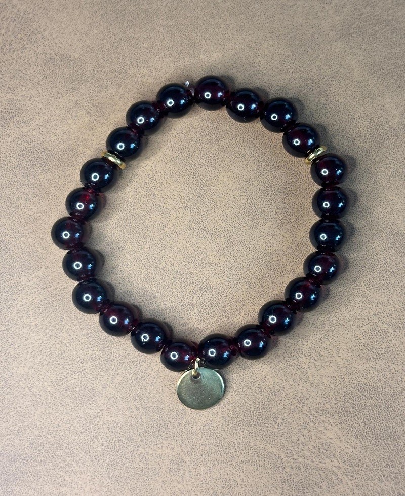 Bracelet Perles Rondes Noir