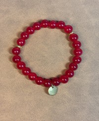 Bracelet Perles Rondes Rouge