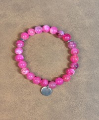 Bracelet Perles Rondes Nuances de Rose