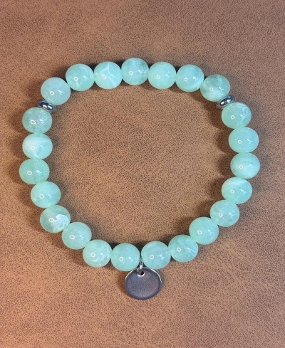 Bracelet Perles Rondes Turquoise