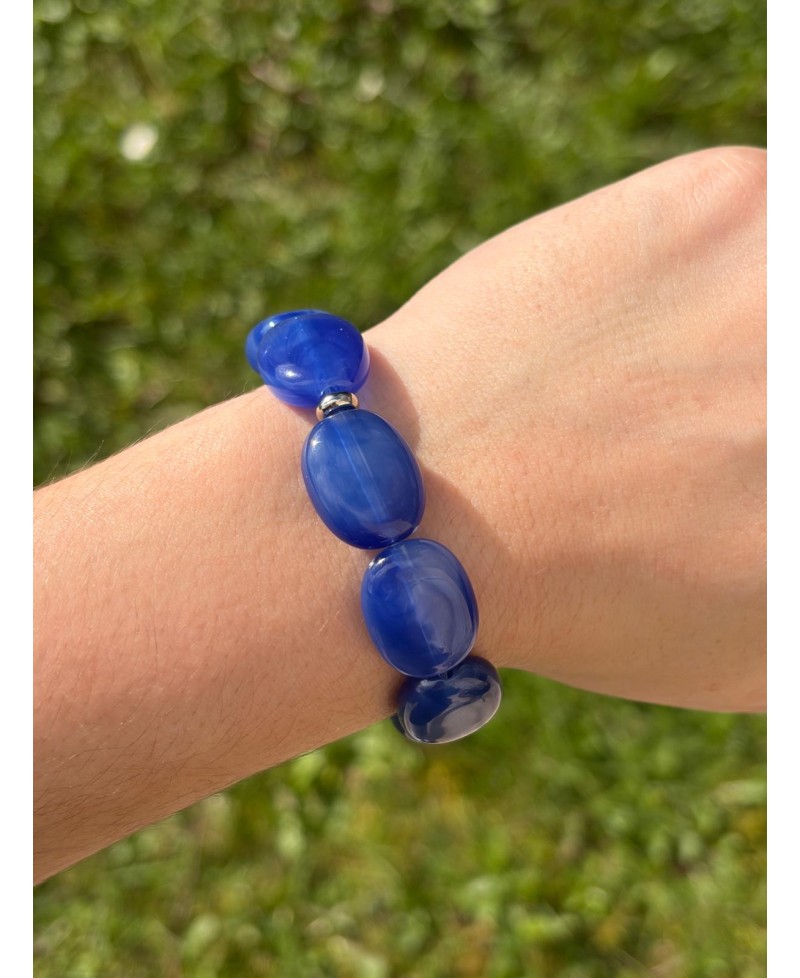 Bracelet Galets Bleu
