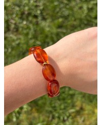 Bracelet Galets Marron Irisé