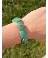 Bracelet Galets Vert d'Eau