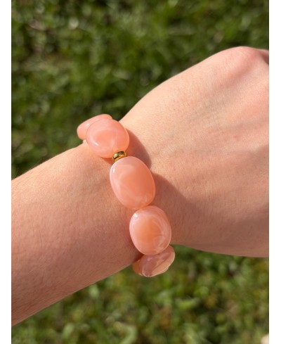 Bracelet Galets Rose Clair
