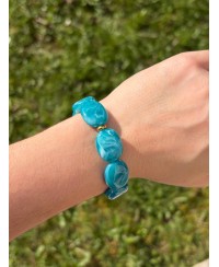 Bracelet Galets Bleu Clair
