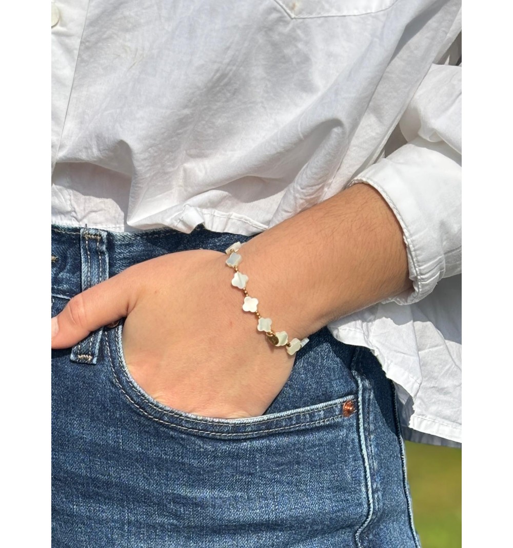 Bracelet Fleur Blanc