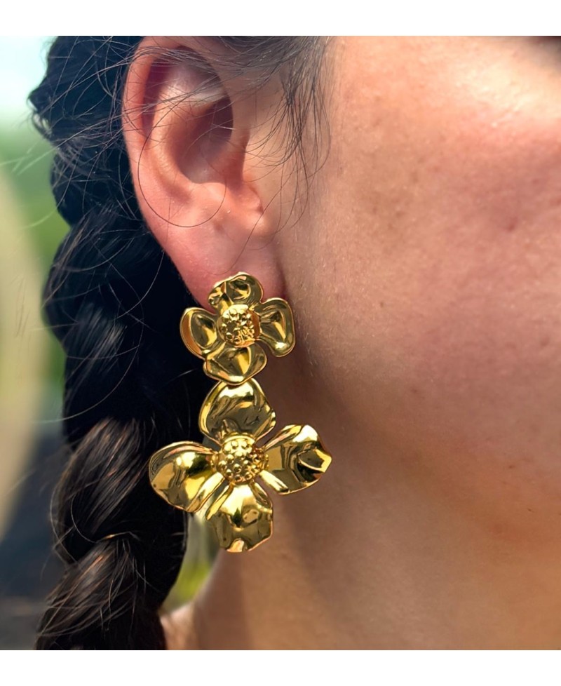 Boucles d'Oreilles Grosses Fleurs