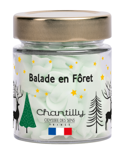 Bougie Chantilly Noël 80g Balade en Forêt