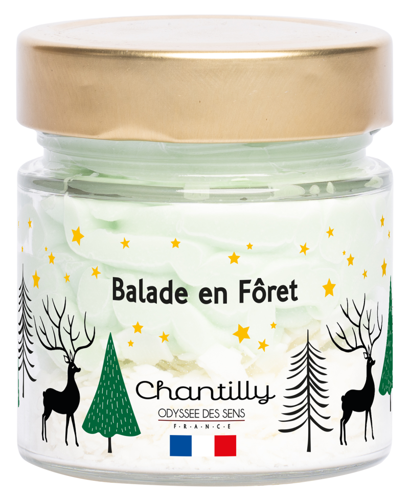 Bougie Chantilly Noel 150g Balade en Forêt